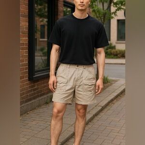 St. John's Bay Tan Cargo Shorts Relaxed Fit Cotton